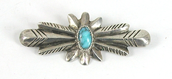 Vintage sterlling silver turquoise Pin