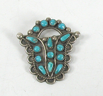 Vintage sterlling silver Turquoise Cluster Pin
