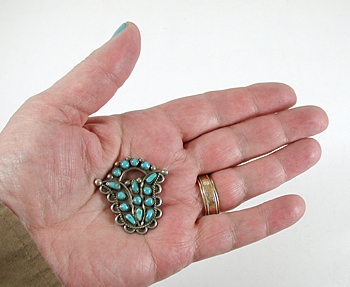Vintage sterlling silver Turquoise Cluster Pin