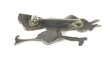 vintage Sterling Silver and stone Inlay Roadrunner Pin