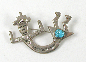 new old stock tufa cast sterling silver and turquoise Yei Pin