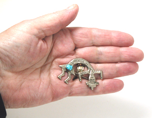 new old stock tufa cast sterling silver and turquoise Yei Pin