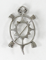 sterling silver turtle pin