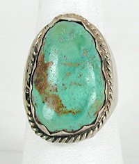 Vintage Sterling Silver Turquoise  ring size 10 1/4