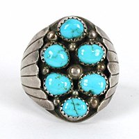 Vintage Sterling Silver Turquoise ring size 12 1/2 from the Cryer Creek Collection