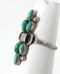 No Stamp Turq 4 Stone Sterling Ring