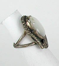 Navajo Sterling Silver Mother of Pearl  Ring