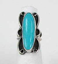 Authentic Vintage NOS Navajo Sterling Silver Turquoise  Ring