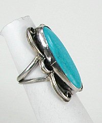 Authentic Vintage NOS Navajo Sterling Silver Turquoise  Ring