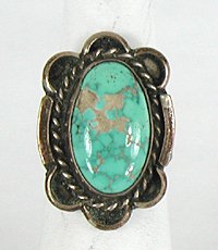Authentic Vintage Navajo Sterling Silver Turquoise Ring