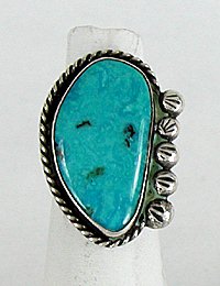Authentic Vintage  Sterling Silver Turquoise Ring size 5 1/2