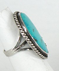Authentic Vintage  Sterling Silver Turquoise Ring size 5 1/2