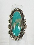 Authentic Vintage Native American Sterling Silver and Turquoise Navajo Ring