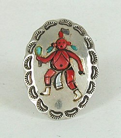 Vintage Sterling Silver Inlay Mudhead Ring