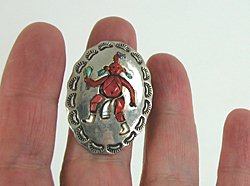 Vintage Sterling Silver Inlay Mudhead Ring