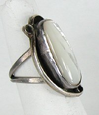 Authentic Navajo Sterling Silver mother of pearl ring