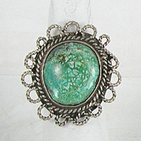 Authentic Vintage Sterling Silver and Turquoise ring size 6