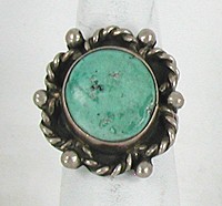 Authentic Vintage Sterling Silver and Turquoise ring size 6