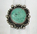 Authentic Native American vintage Sterling Silver Turquoise Navajo Ring