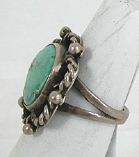 Authentic Vintage  Sterling Silver and Turquoise ring