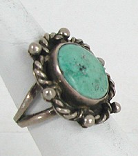 Authentic Vintage  Sterling Silver and Turquoise ring