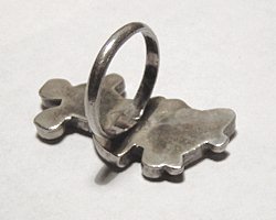 Vintage Sterling Silver and stone inlay Mickey Mouse Ring size 6