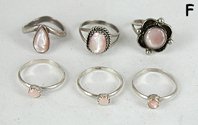 Lotg of 6 vintage Sterling Silver and stone Rings