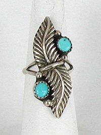 Authentic Native American Vintage Sterling Silver Turquoise ring