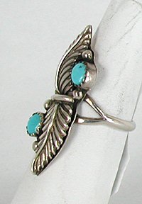 Authentic Native American Vintage Sterling Silver Turquoise ring