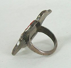 Vintage Inlay Red Bird Ring