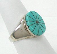 Sterling Silver  Turquoise Inlay   ring