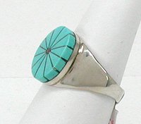 Sterling Silver  Turquoise Inlay   ring