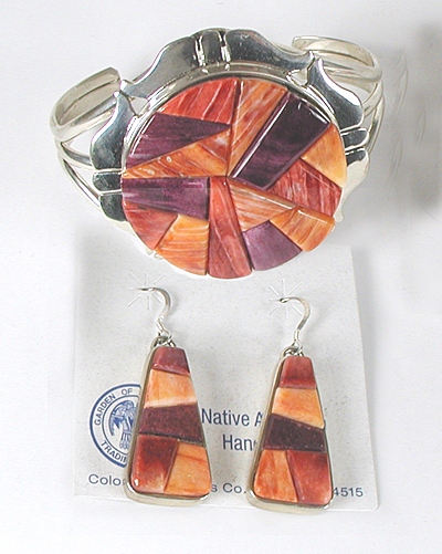 NOS Spiny Oyster Bracelet and Earring Set