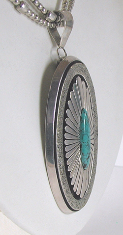 Turquoise Necklace, Pendant and Bracelet Set by Navajo artists Christin Wolf and William Vandever