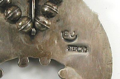 Vintage turquoise and coral claw necklace and bracelet set by Navajo artisans Evelyne and Edward James