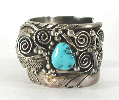 Vintage turquoise and coral claw necklace and bracelet set by Navajo artisans Evelyne and Edward James