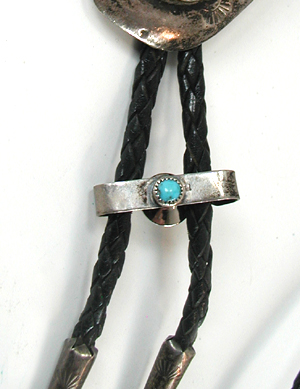 Vintage turquoise and coral Snake Buckle and Bolo Set by Zuni artisan Effie Calavaza