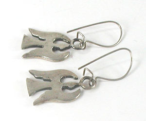 Sterling Silver chip inlay peyote bird Necklace and Earring Set