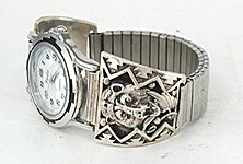 Native American Indian Jewelry; Navajo Sterling Silver watch