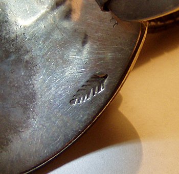 Authentic Vintage Native American watch tips sterling silver overlay bear paw by Hopi Jacob Poleviyouma, Jr.