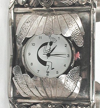Authentic Vintage Native American large sterling silver and turquoise watch cuff by Silver Ray
