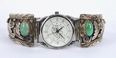 Vintage NOS sterling silver and turquoisey watch tips