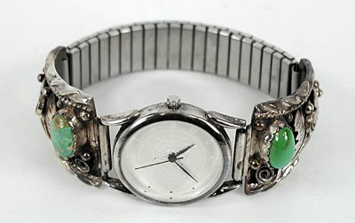 Vintage NOS sterling silver and turquoisey watch tips