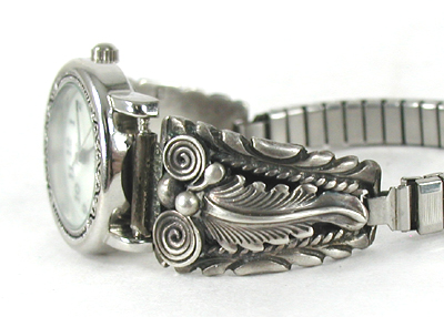 sterling silver watch tips with expansion band and timepiece