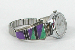 Authentic  Native American sterling silver and 12K gold-filled watch tips with turquoise stones