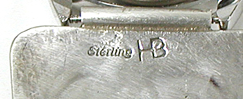 authentic Native American sterling silver overlay peyote bird watch tips by Navajo silversmith Harvey Austin Begay