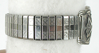 authentic Native American sterling silver overlay peyote bird watch tips by Navajo silversmith Harvey Austin Begay