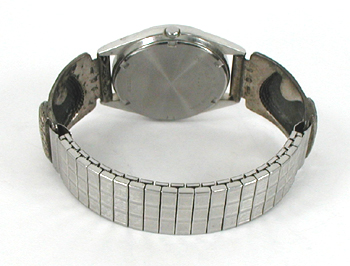 cast sterling silver eagle heat watch tips with Seiko timepiece and expansion band.