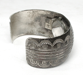 Authentic Native American Sterling Silver watch bracelet by Navajo silversmith Carson Blackgoat