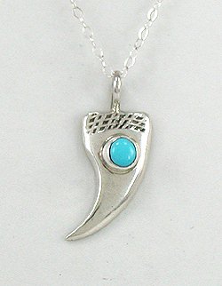  Sterling Silver and Turquoise Claw Pendant